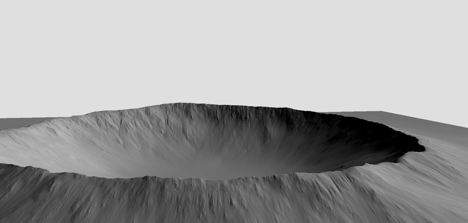 crater mountain with hole in middle Low-poly 3D model_4