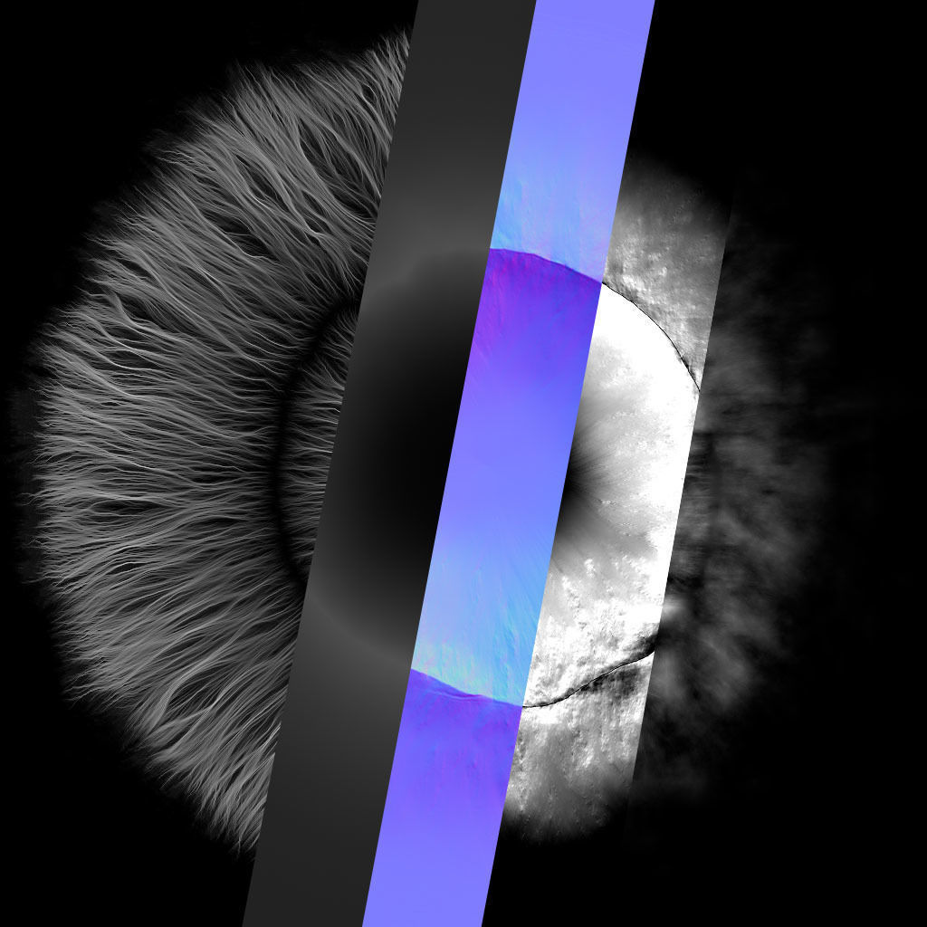 crater mountain with hole in middle Low-poly 3D model_7