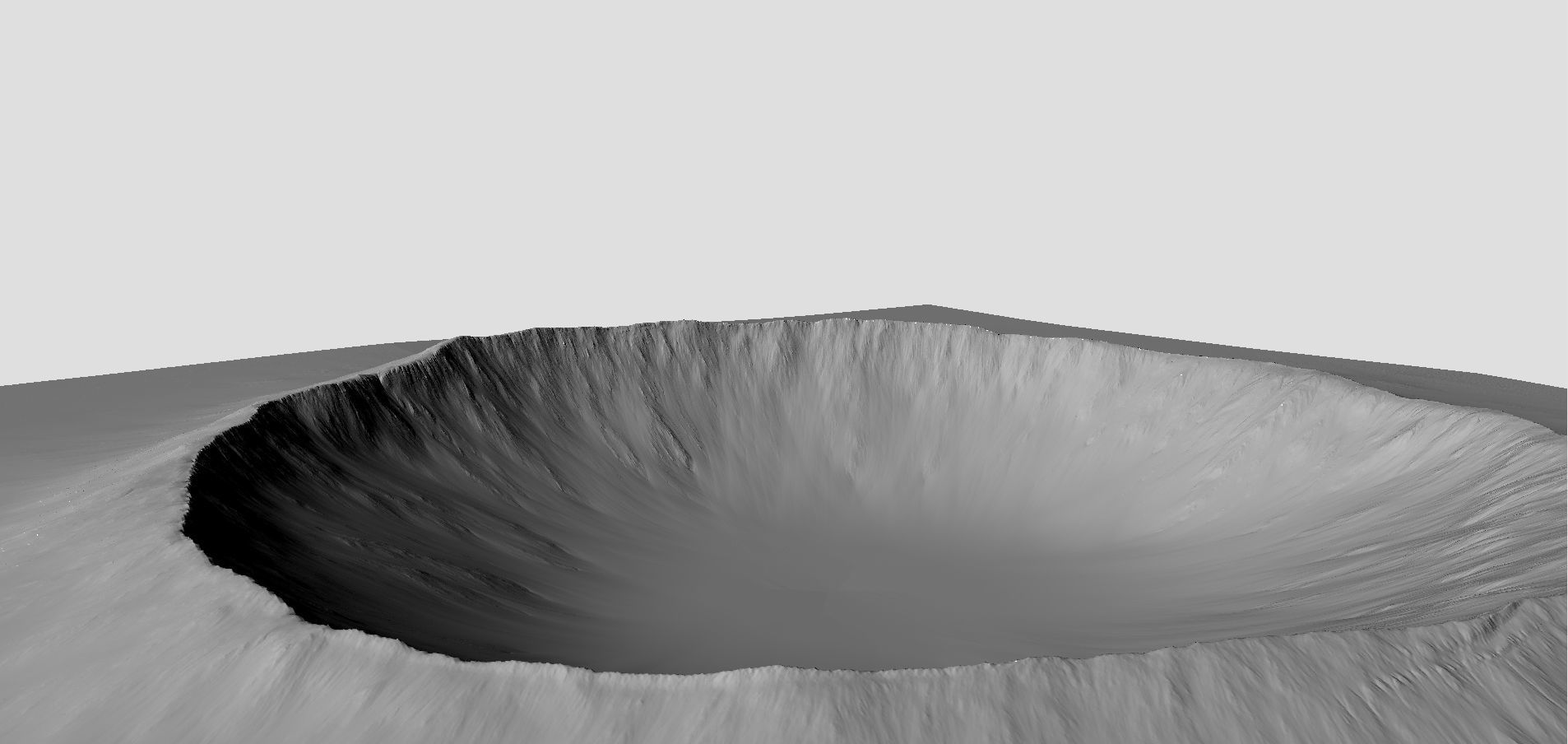 crater mountain with hole in middle Low-poly 3D model_2