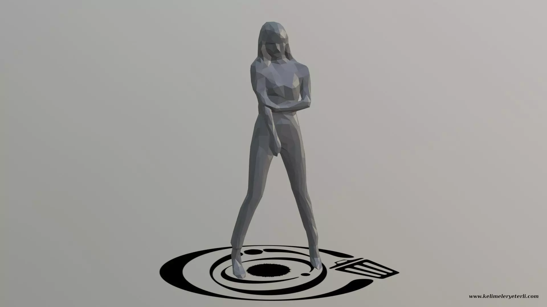 Human 032 LP R Low-poly 3D model_0