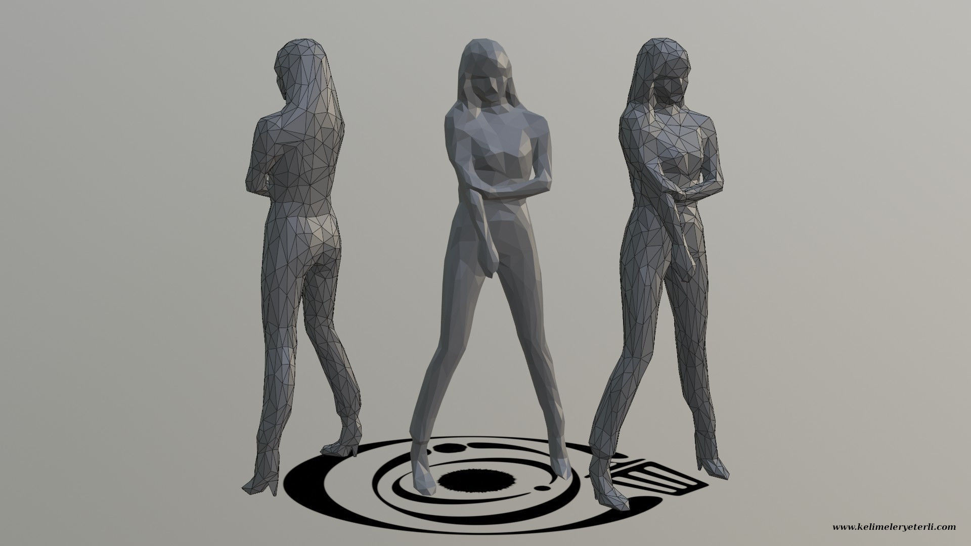 Human 032 LP R Low-poly 3D model_1