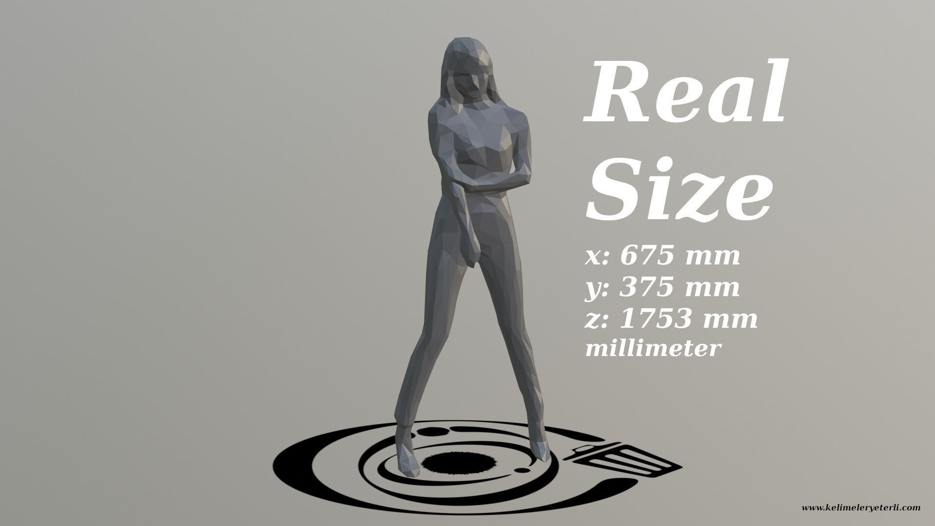 Human 032 LP R Low-poly 3D model_3