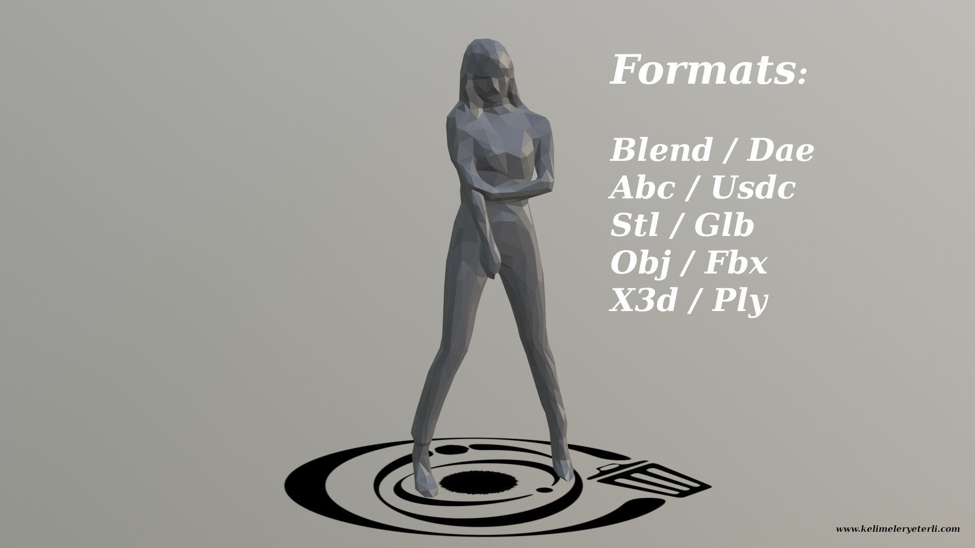 Human 032 LP R Low-poly 3D model_2