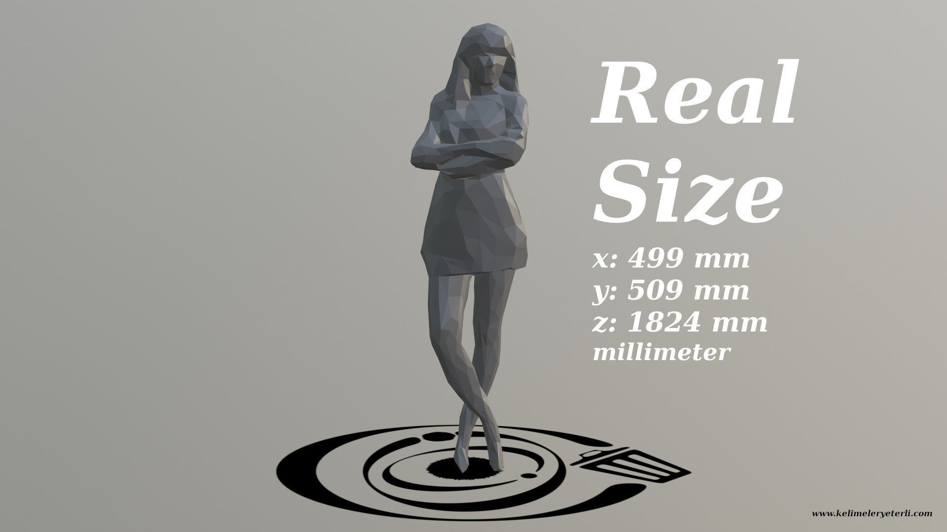 Human 033 LP R Low-poly 3D model_3
