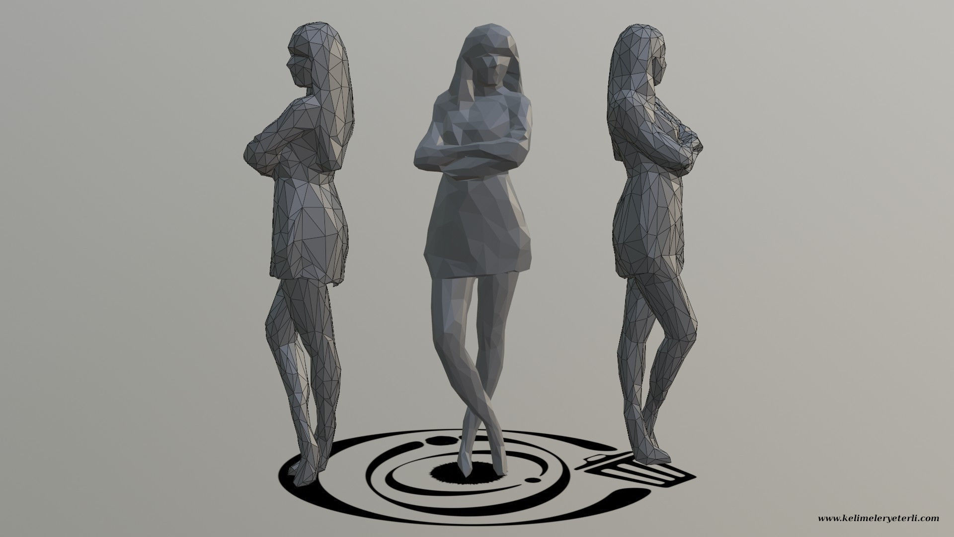 Human 033 LP R Low-poly 3D model_1