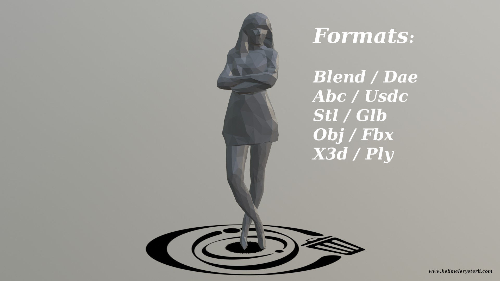 Human 033 LP R Low-poly 3D model_2