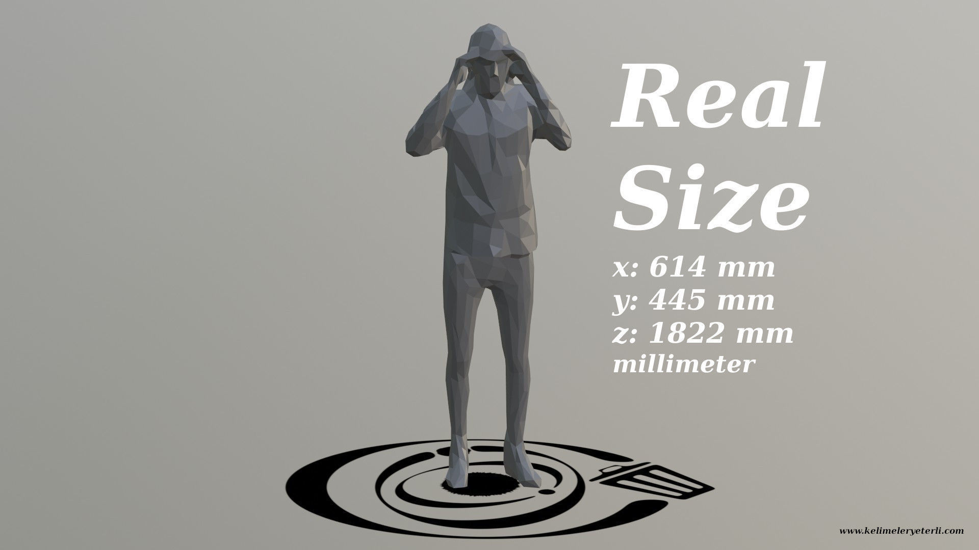 Human 034 LP R Low-poly 3D model_3
