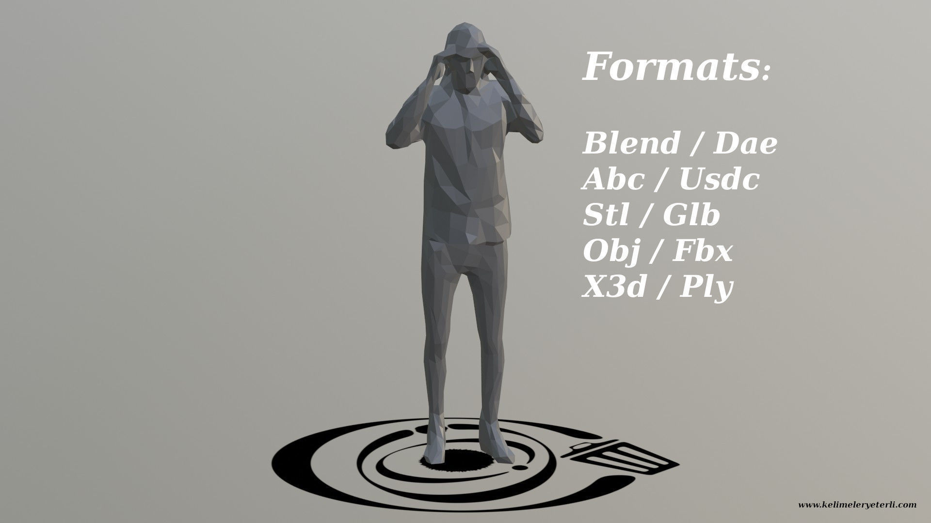 Human 034 LP R Low-poly 3D model_2