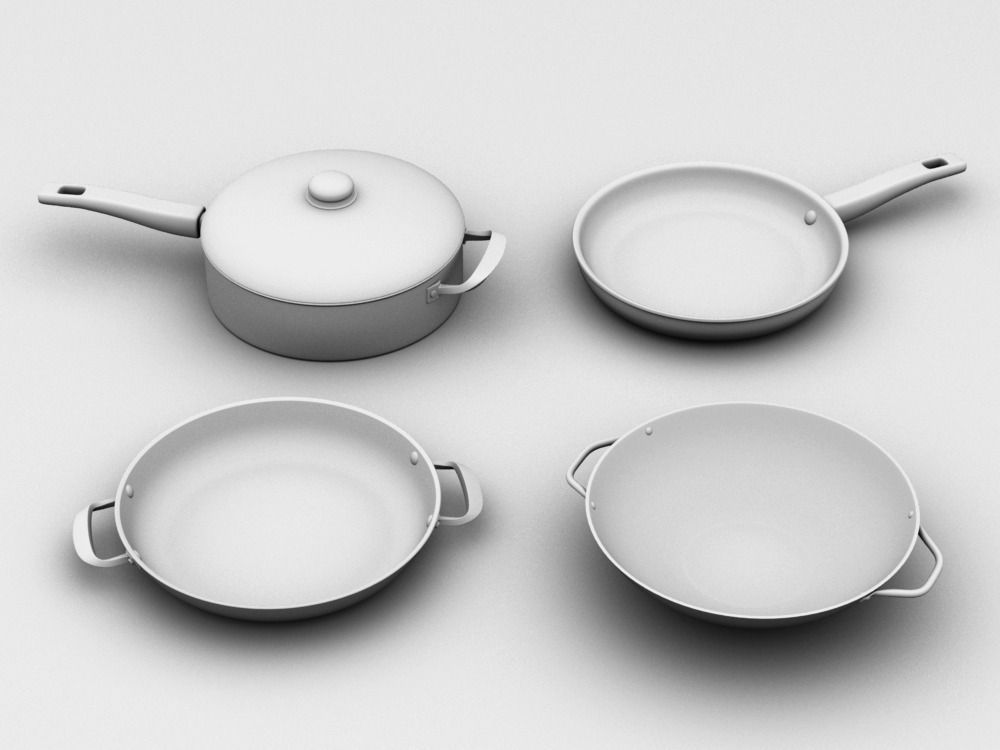 Cookware Set cooking pot 3D model_43