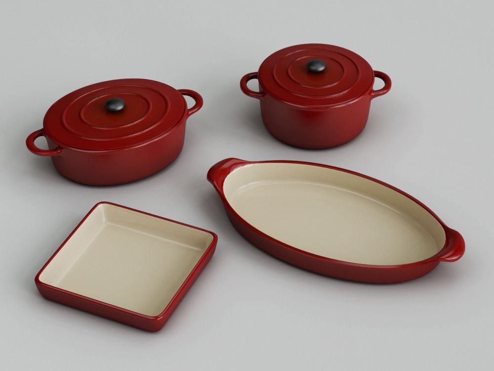 Cookware Set cooking pot 3D model_1