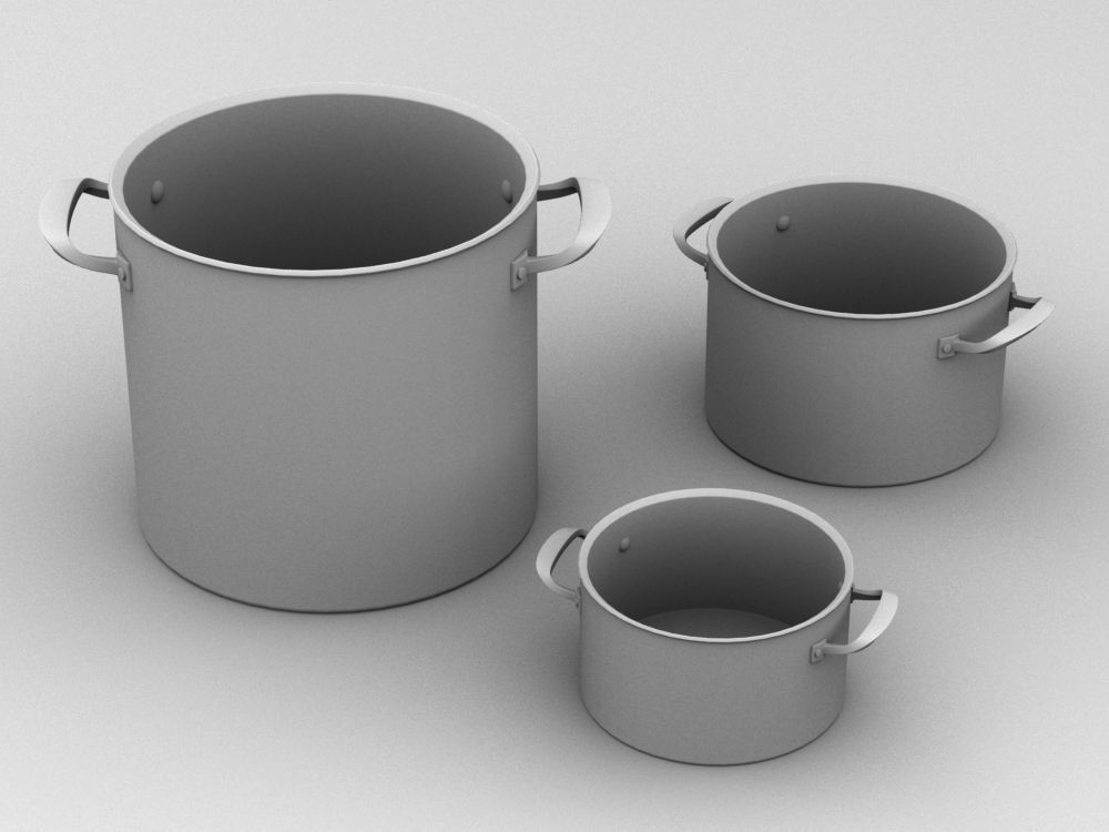 Cookware Set cooking pot 3D model_125