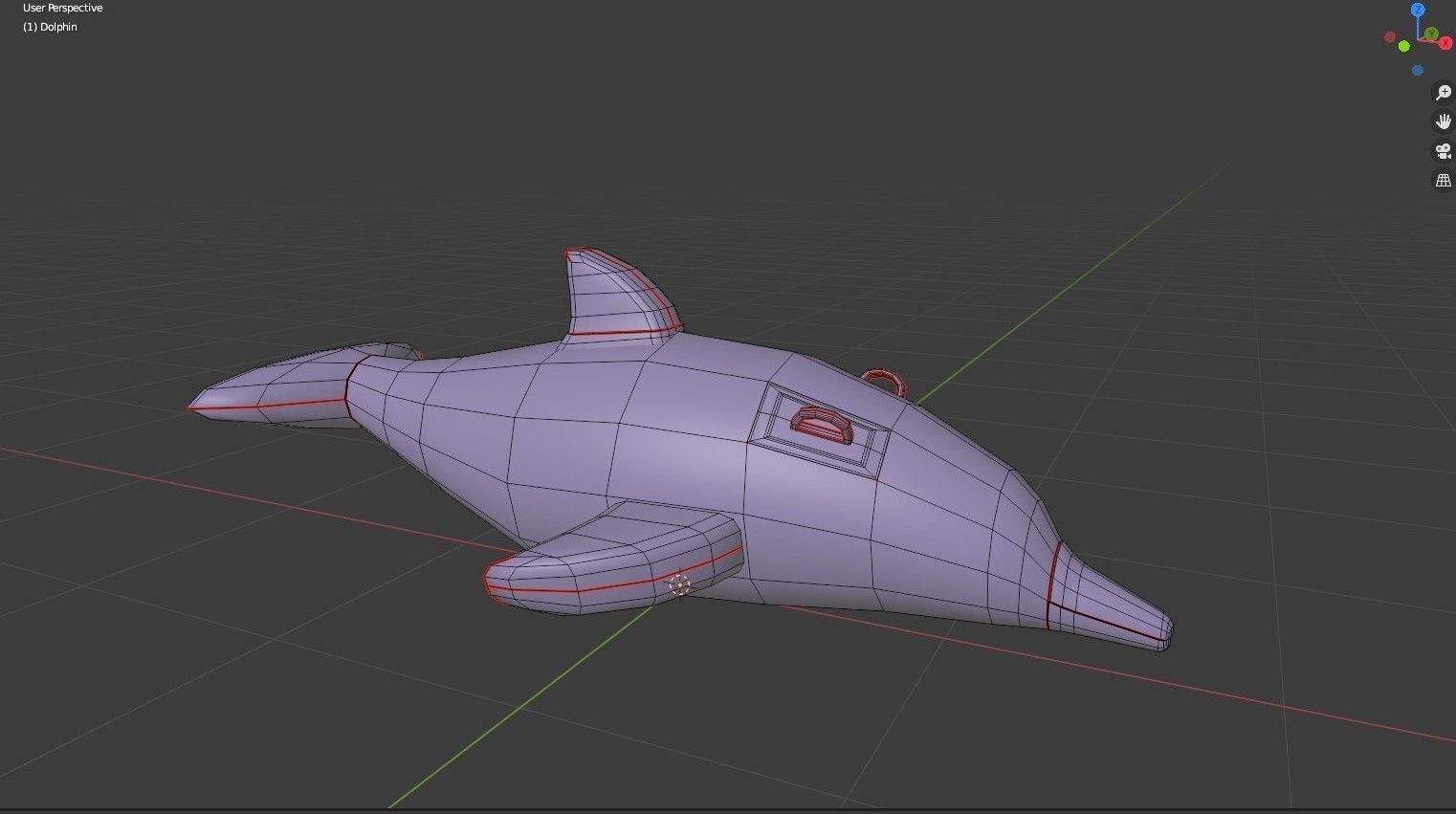 Dolphin Inflatable Toy Low-poly 3D model_6