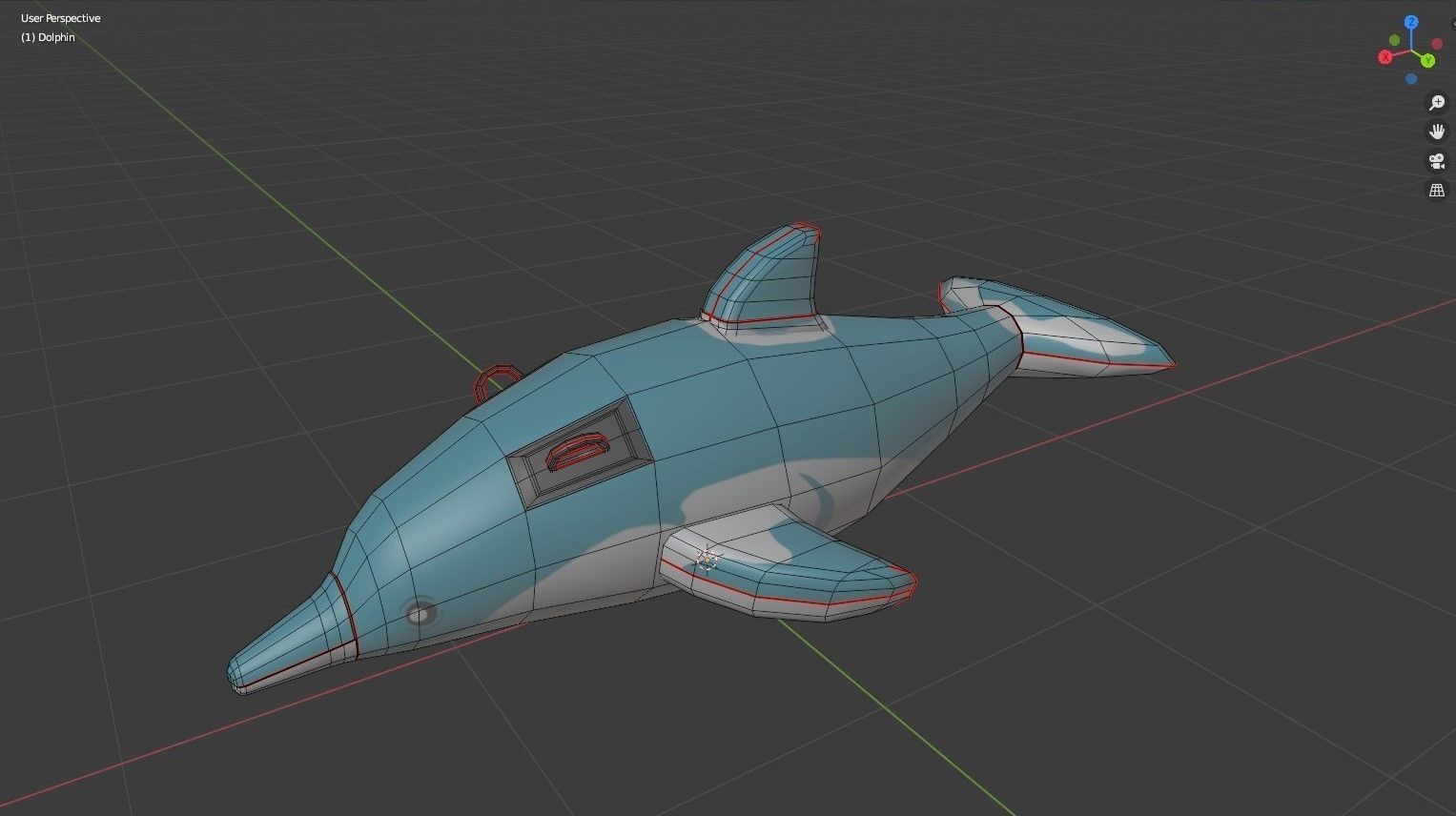 Dolphin Inflatable Toy Low-poly 3D model_7