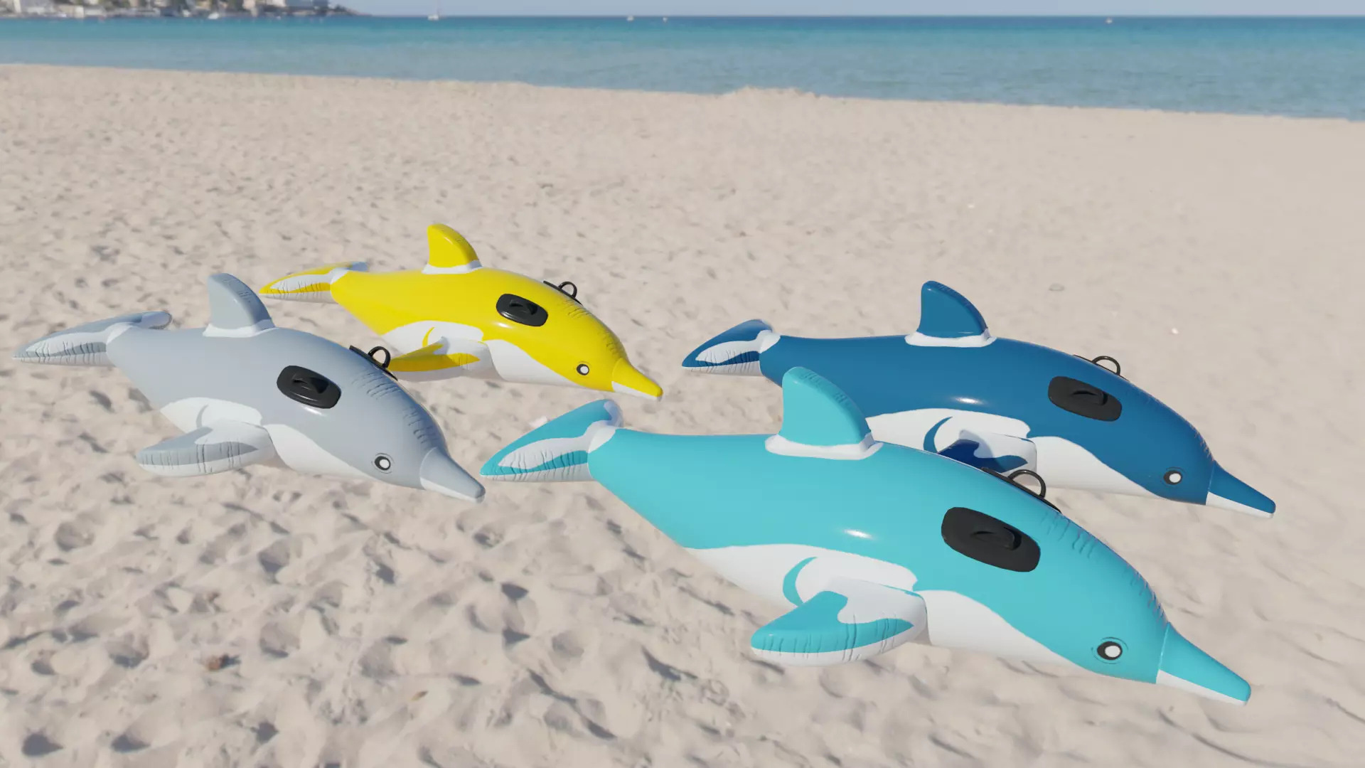Dolphin Inflatable Toy Low-poly 3D model_0