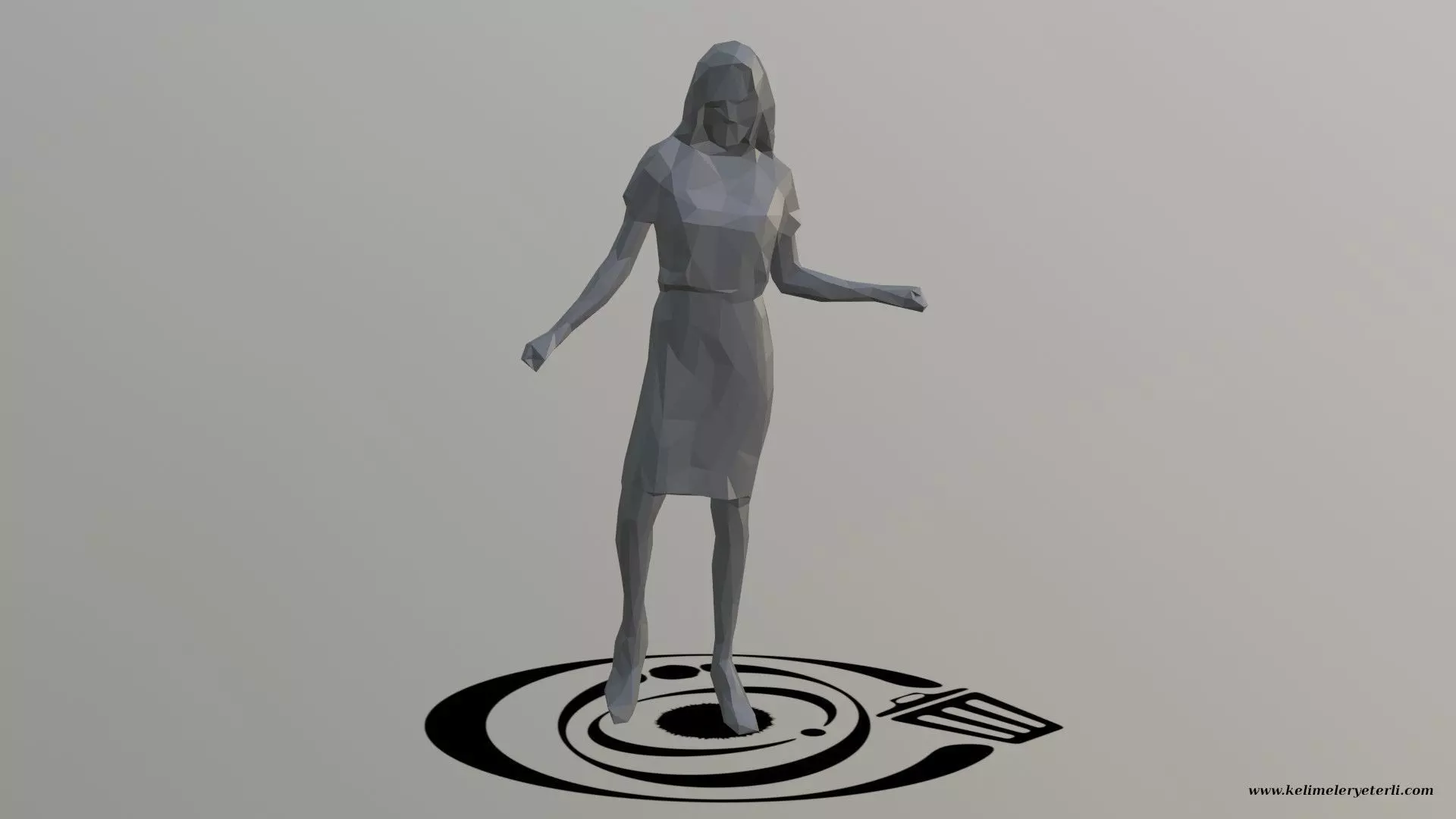 Human 038 LP R Low-poly 3D model_0