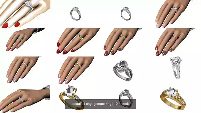 beautifull engagement ring 3D Model Collection