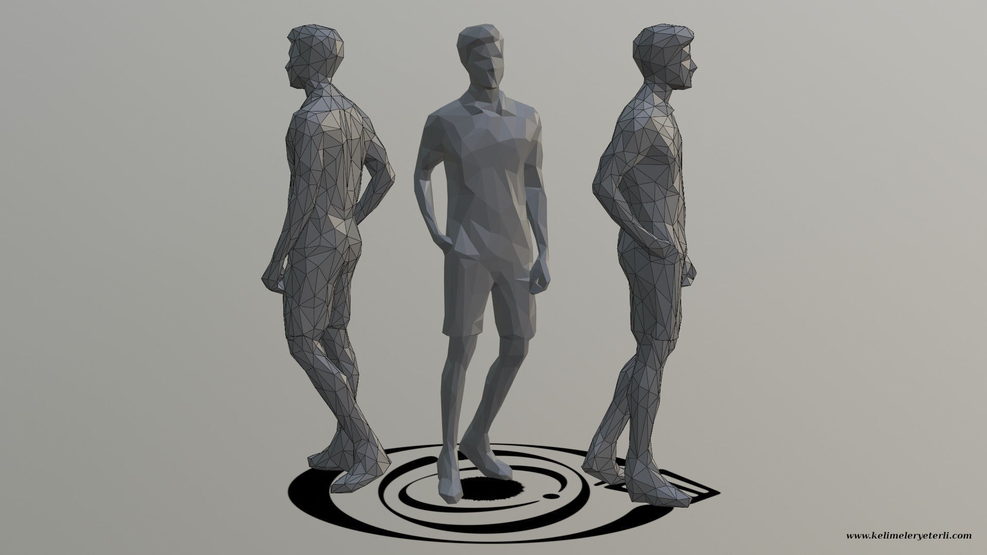 Human 040 LP R Low-poly 3D model_1