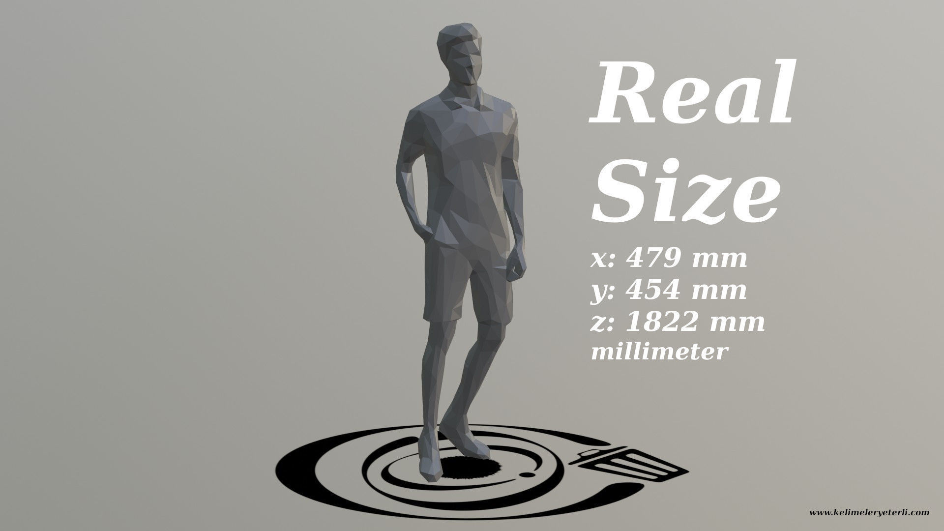Human 040 LP R Low-poly 3D model_3