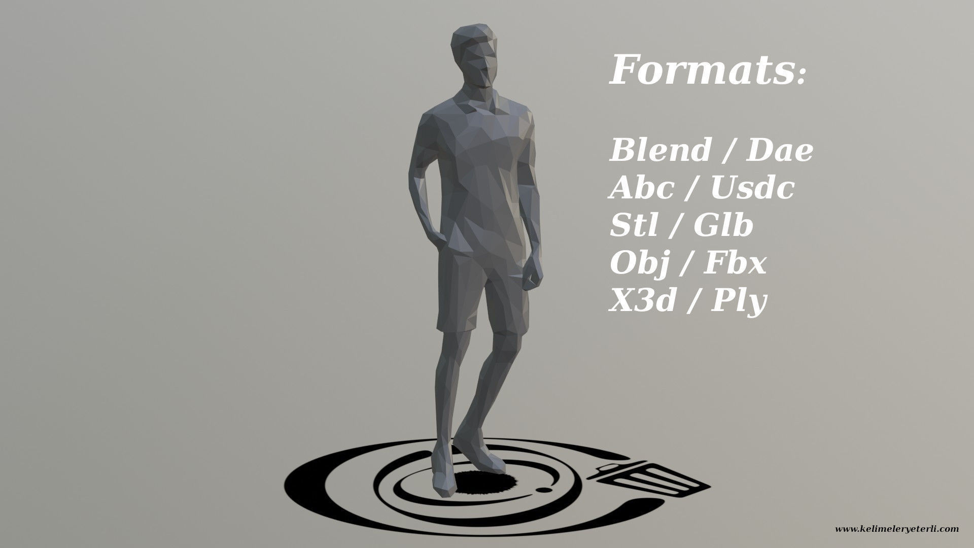 Human 040 LP R Low-poly 3D model_2