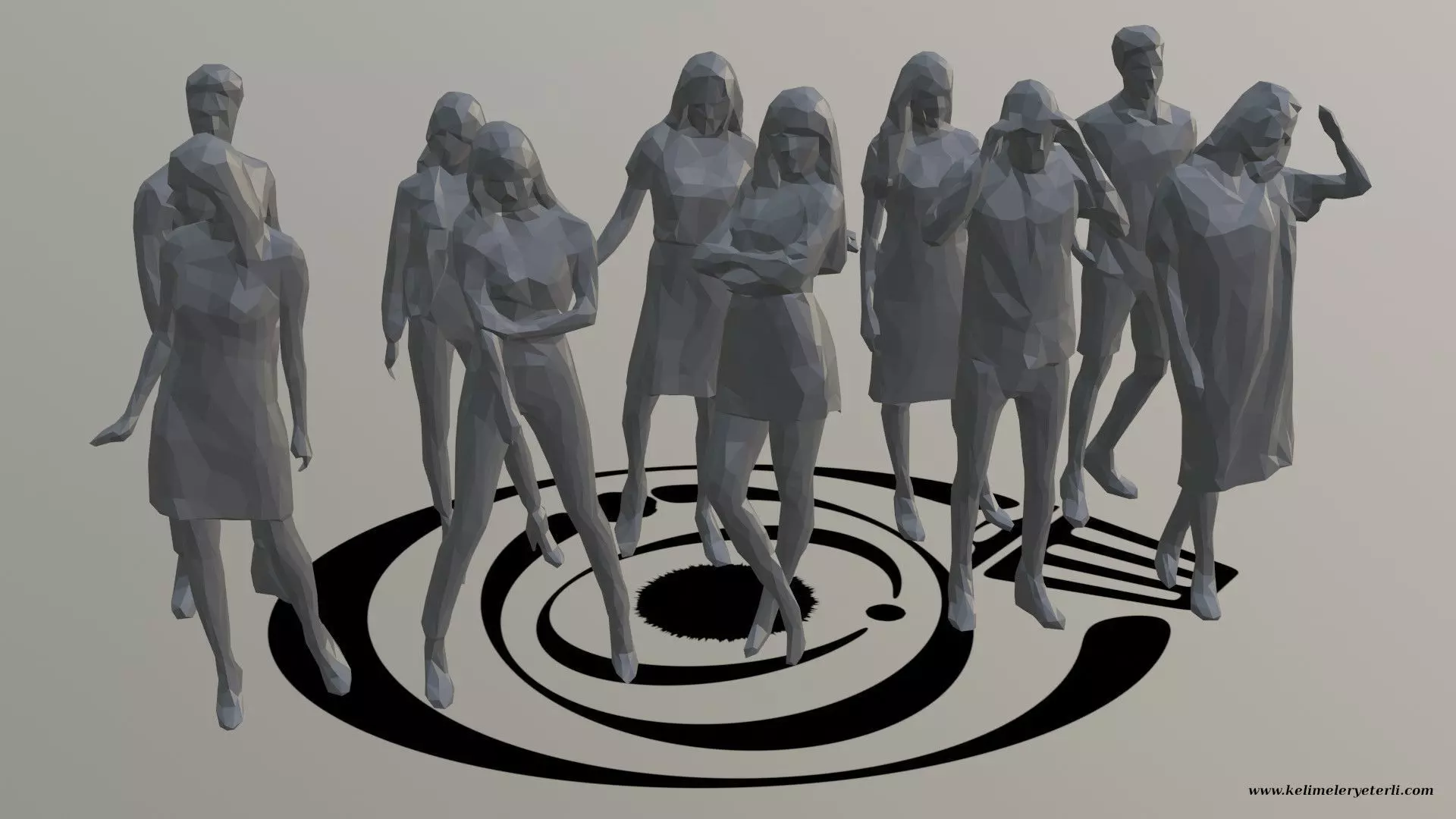 Low Poly People Pack 004 - 10 Pieces R 3D Model Collection_0