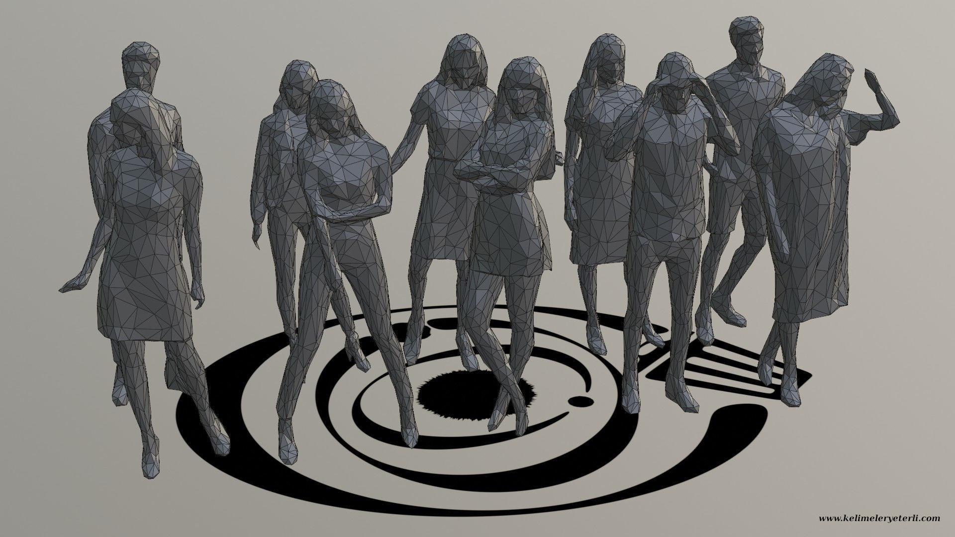 Low Poly People Pack 004 - 10 Pieces R 3D Model Collection_2