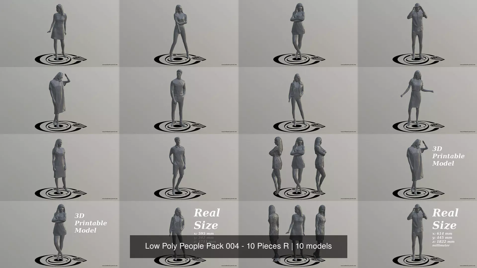 Low Poly People Pack 004 - 10 Pieces R 3D Model Collection_1