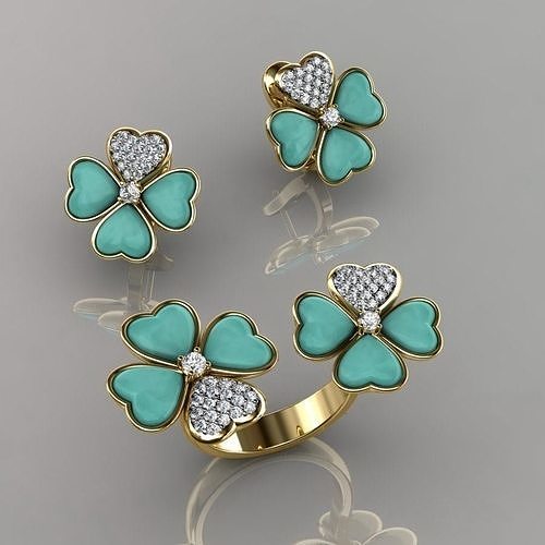 Ring and Earrings 54 3D print model