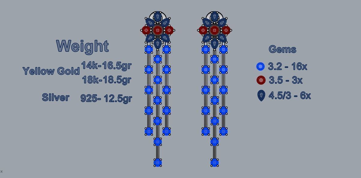 Graff Earrings 09 3D print model_5