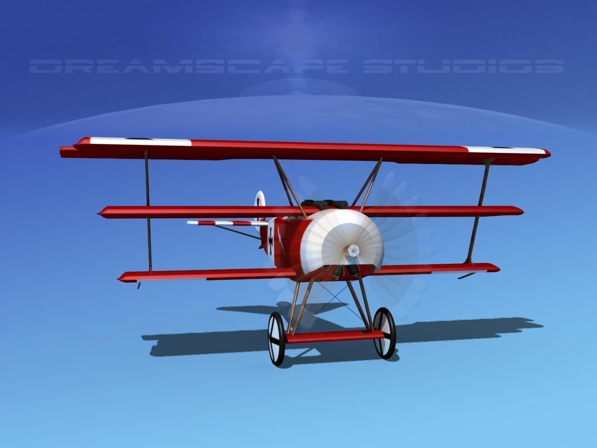 Fokker DR-1 Triplane V03 3D model_2