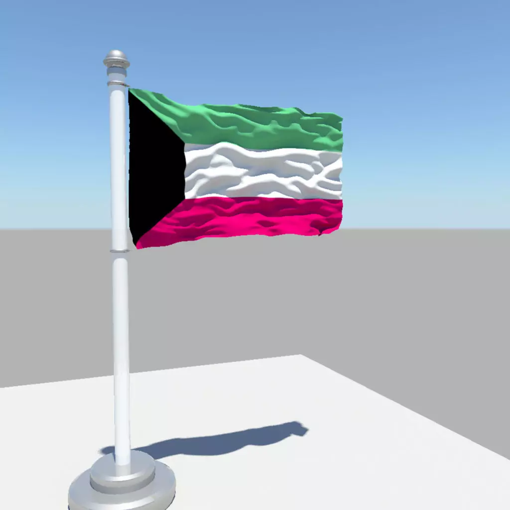 Kuwait flag 3D model_0