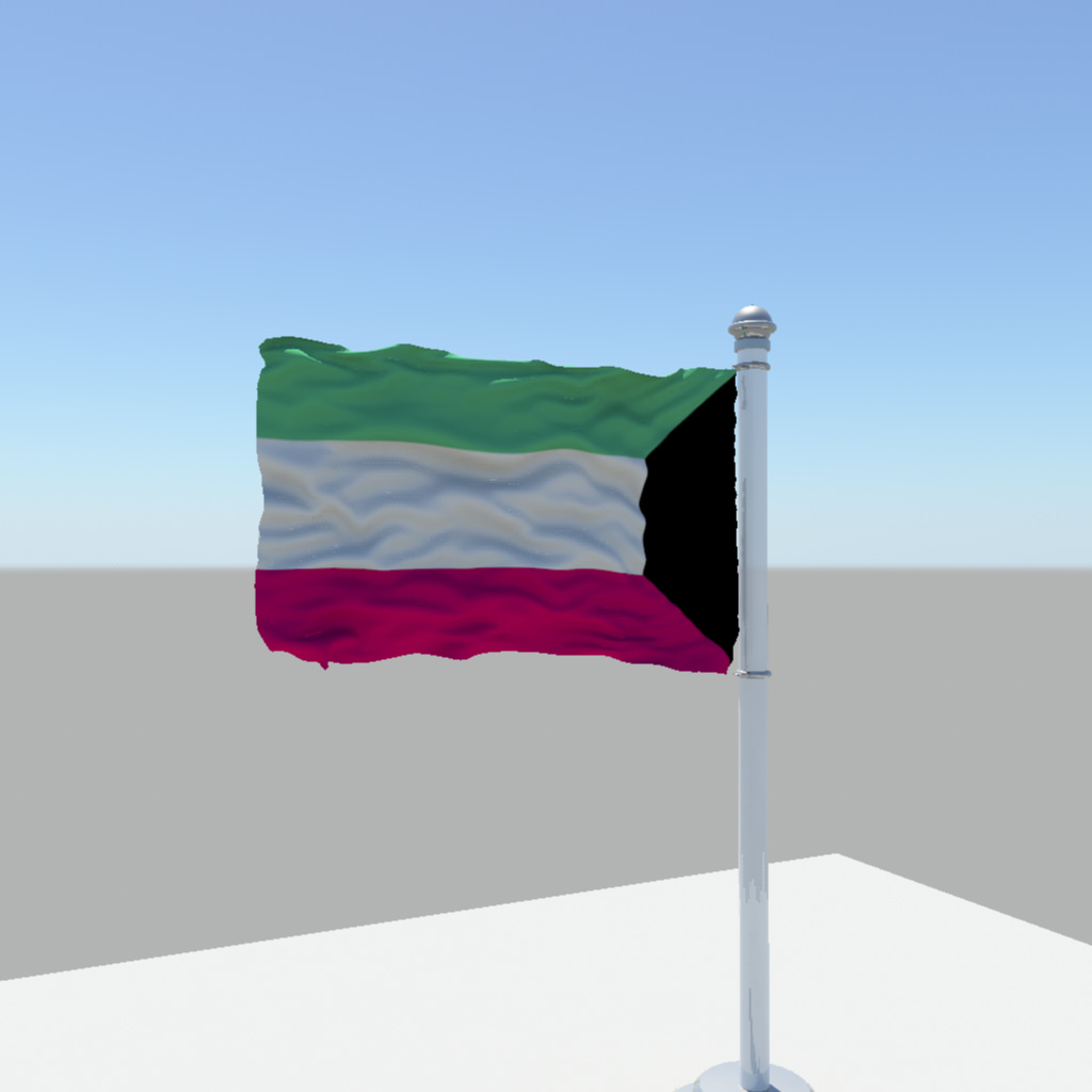 Kuwait flag 3D model_1