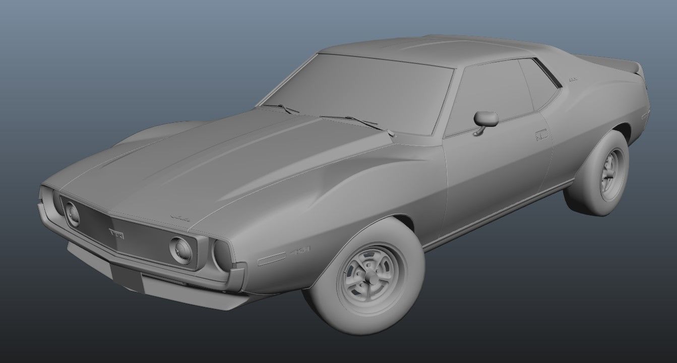 AMC Javelin 1971 Low-poly 3D model_36