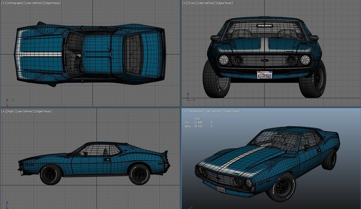 AMC Javelin 1971 Low-poly 3D model_38
