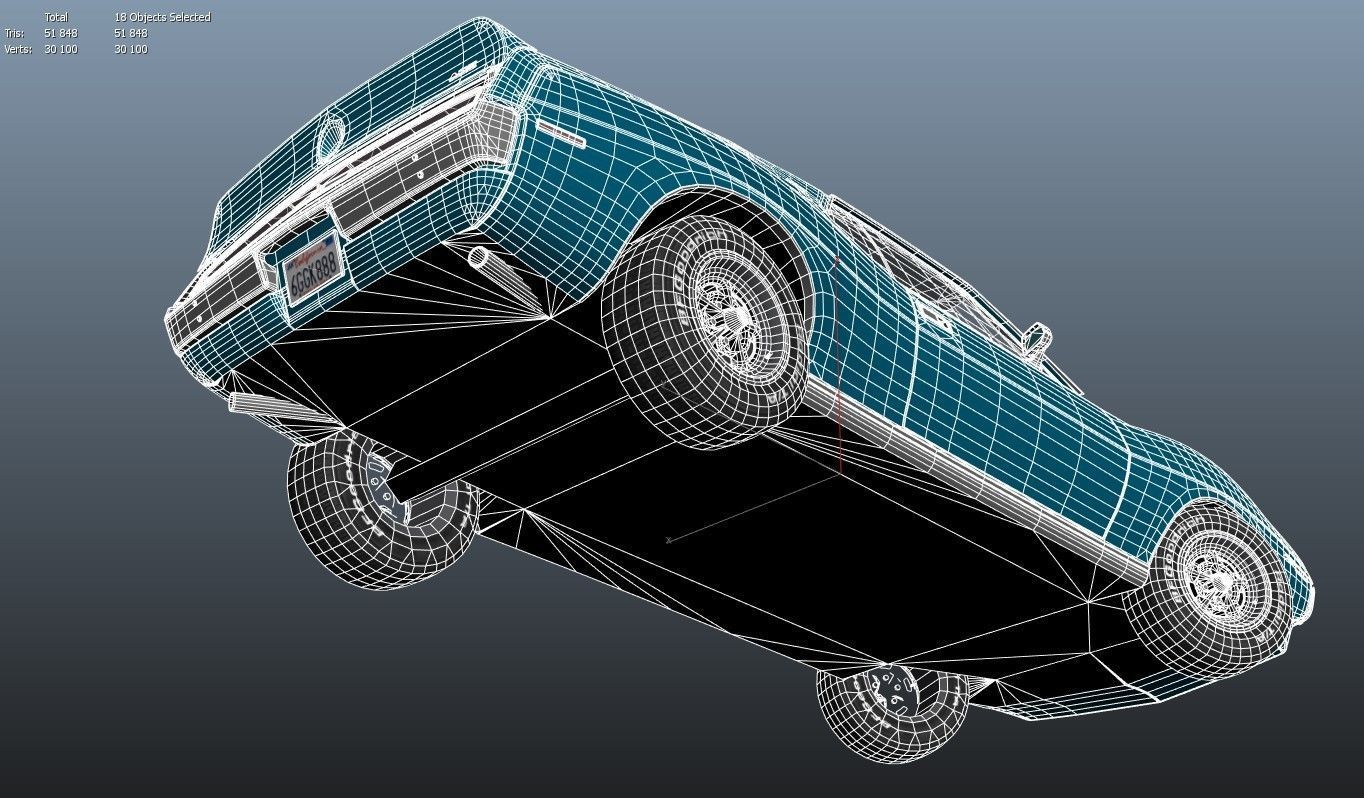 AMC Javelin 1971 Low-poly 3D model_34