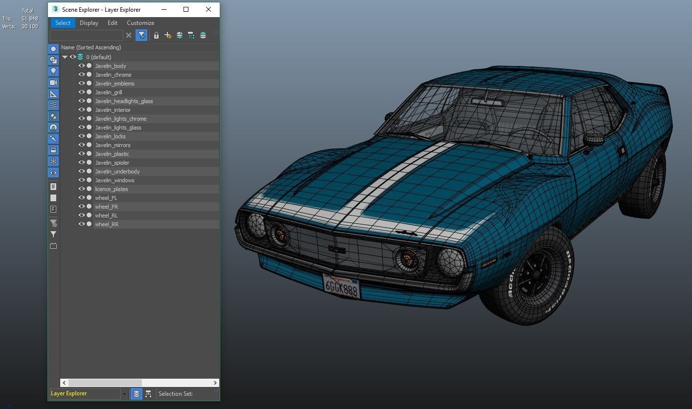 AMC Javelin 1971 Low-poly 3D model_39