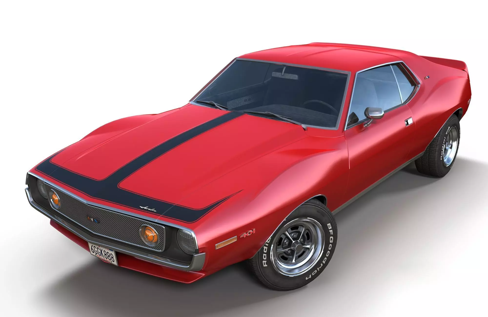 AMC Javelin 1971 Low-poly 3D model_0