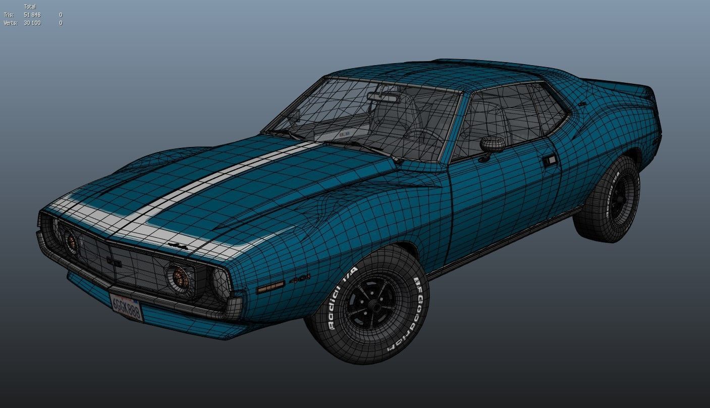 AMC Javelin 1971 Low-poly 3D model_35