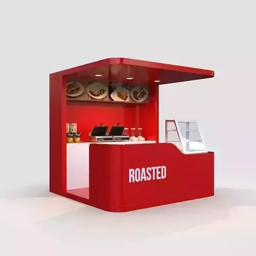 Booth 1 roasted food kiosk 3D model