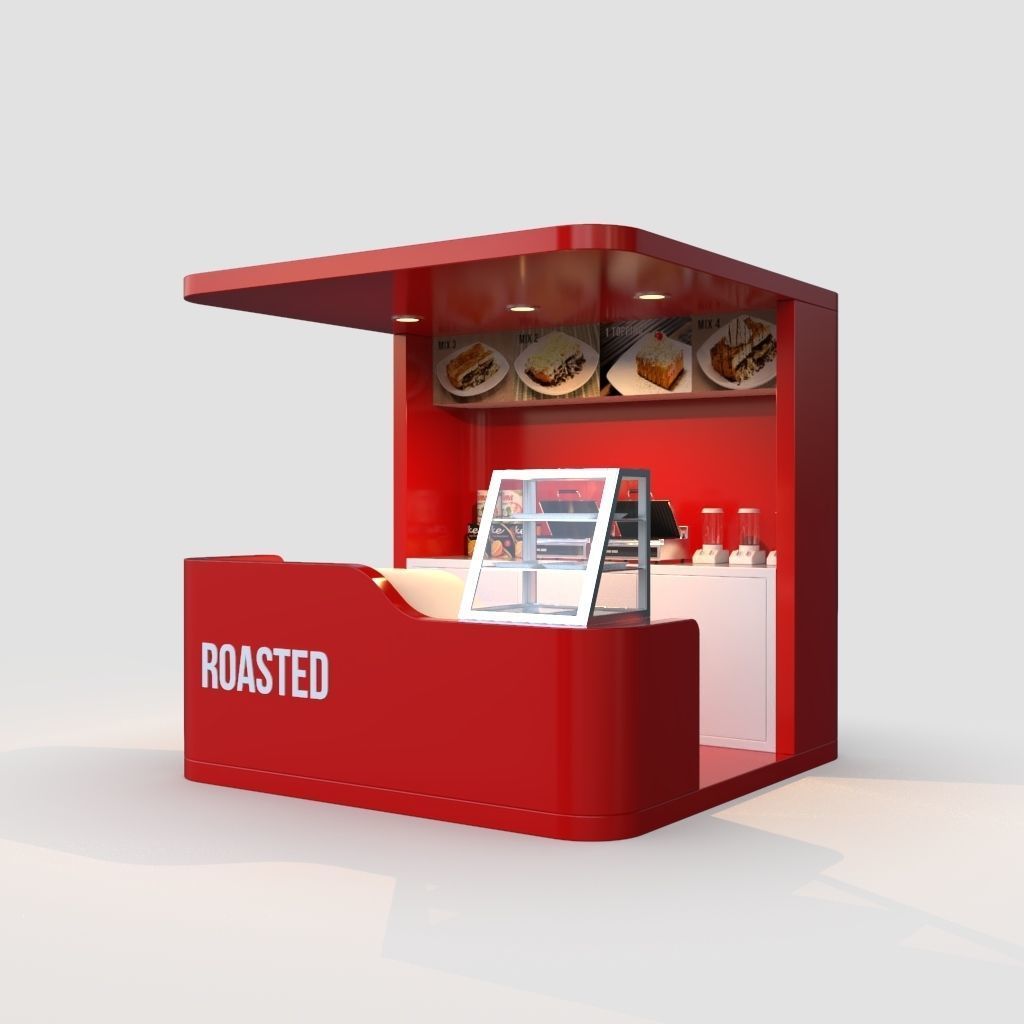 Booth 1 roasted food kiosk 3D model_2