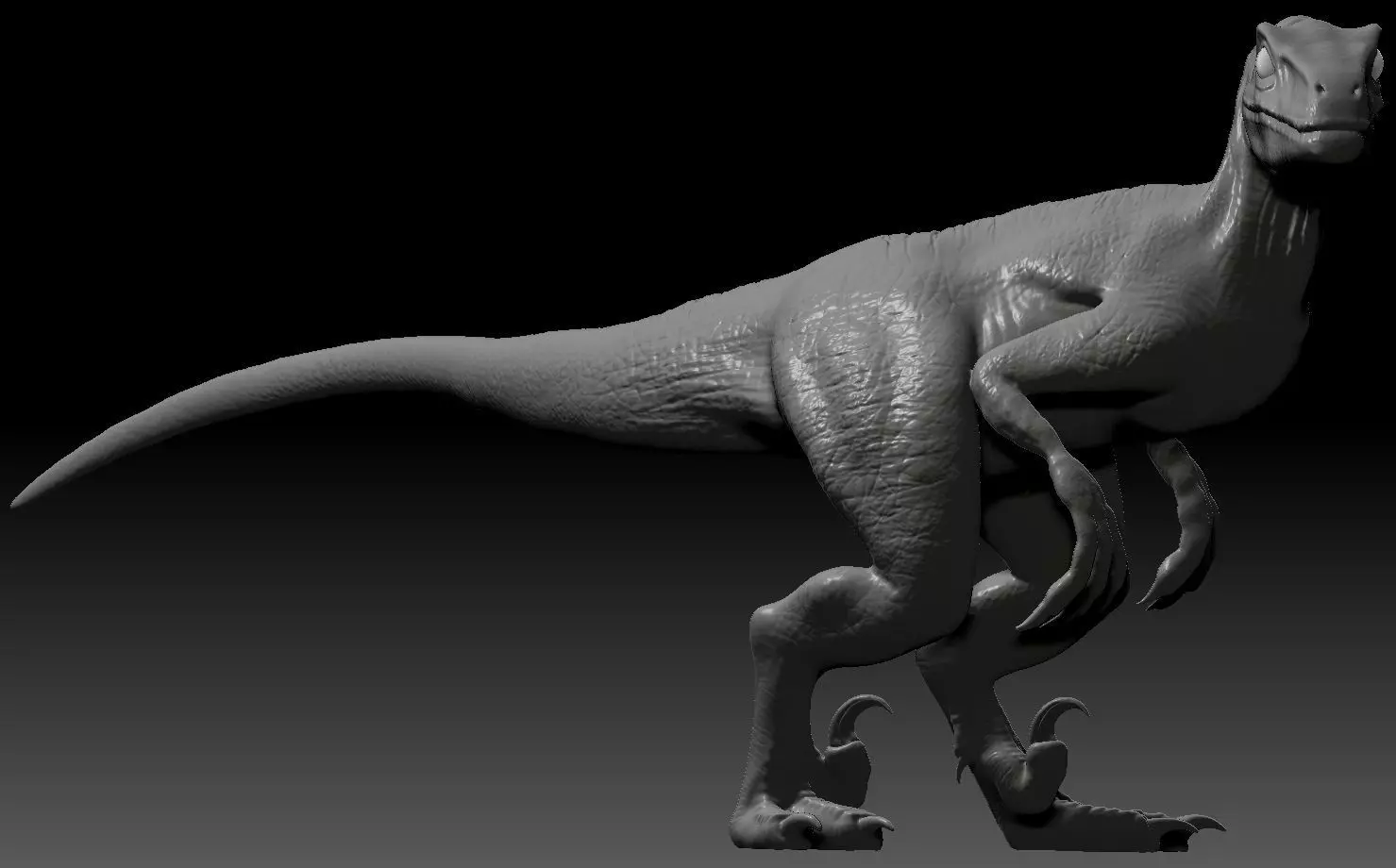 Velociraptor dinosaur 3D print model_0
