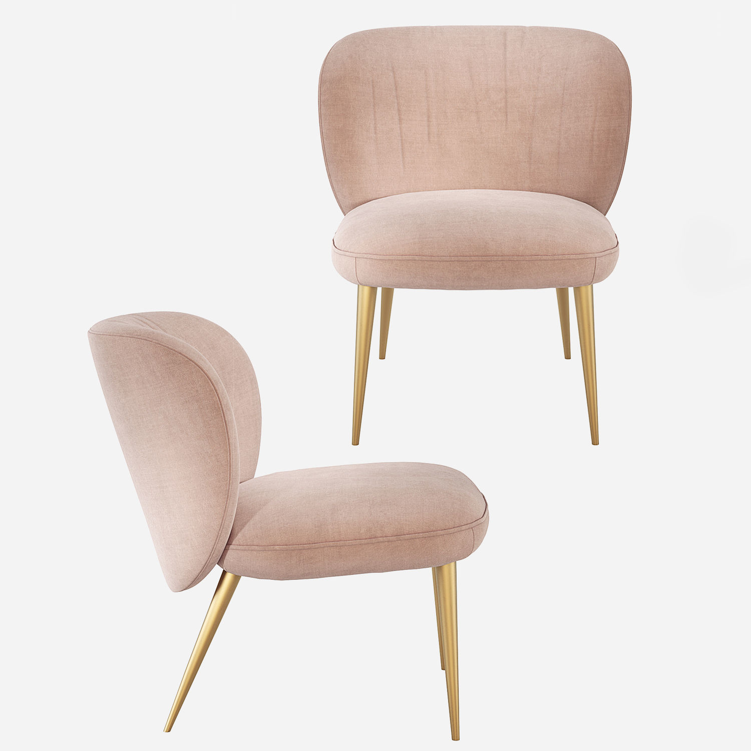 West Elm Ginger Slipper Chair 3D model_1