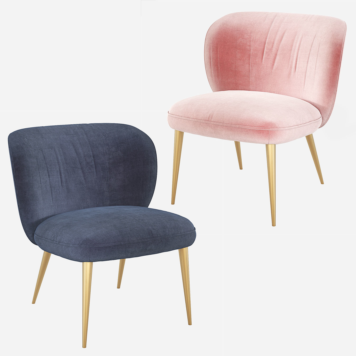 West Elm Ginger Slipper Chair 3D model_3