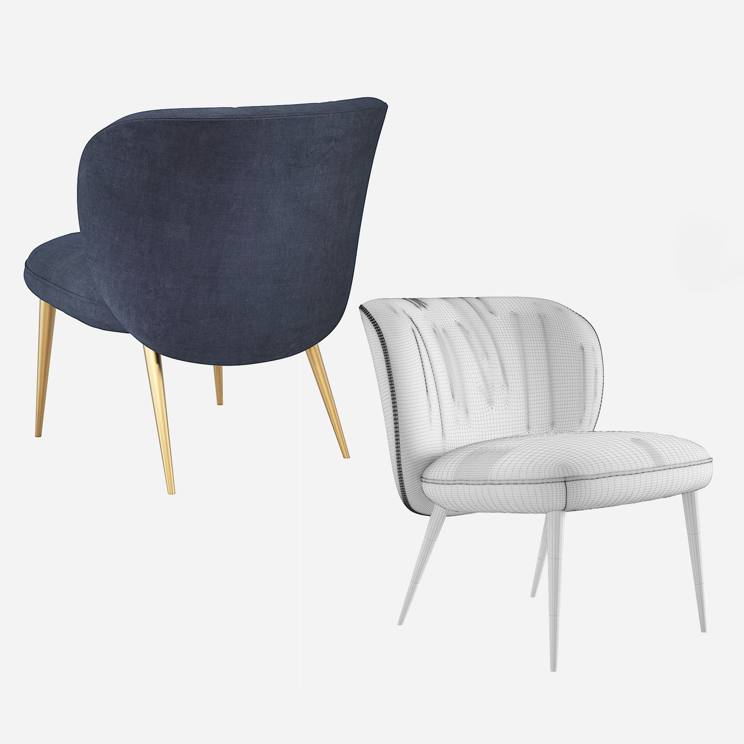West Elm Ginger Slipper Chair 3D model_8