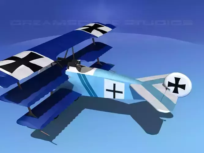 Fokker DR-1 Triplane V08 3D model