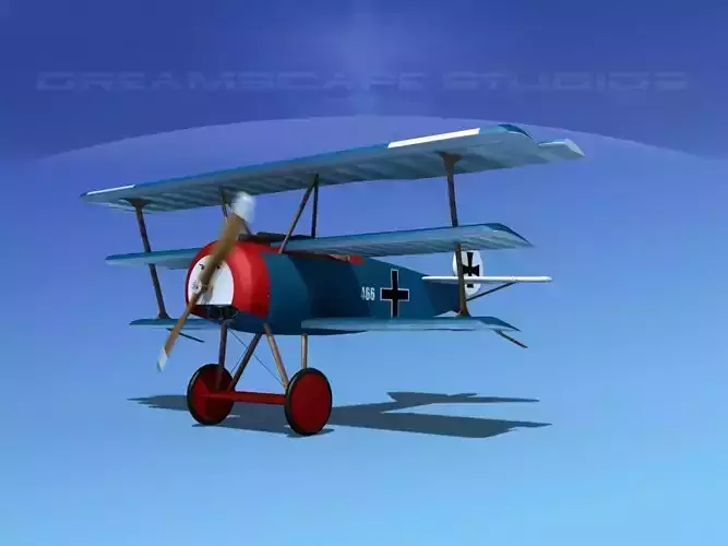 Fokker DR-1 Triplane V09 3D model