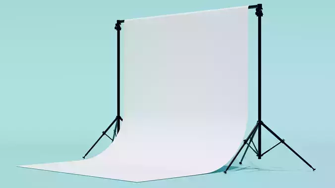 Photography Studio Backdrop with Tripods to showcace a product 3D model