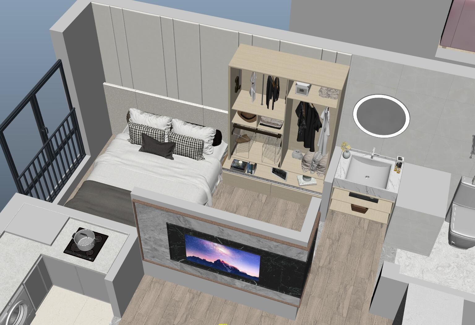 Duplex apartment floorplan Home 3D model_7