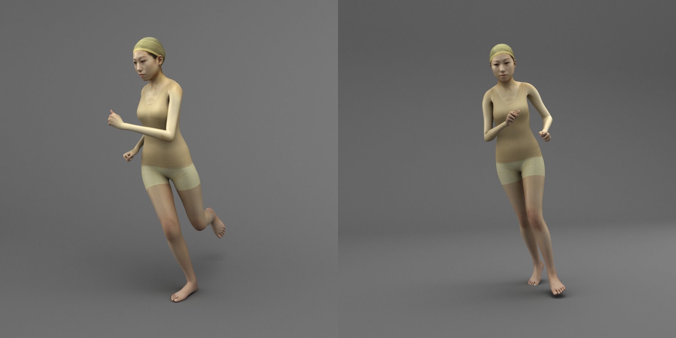 A Rigged Asian Lady 3D model_3