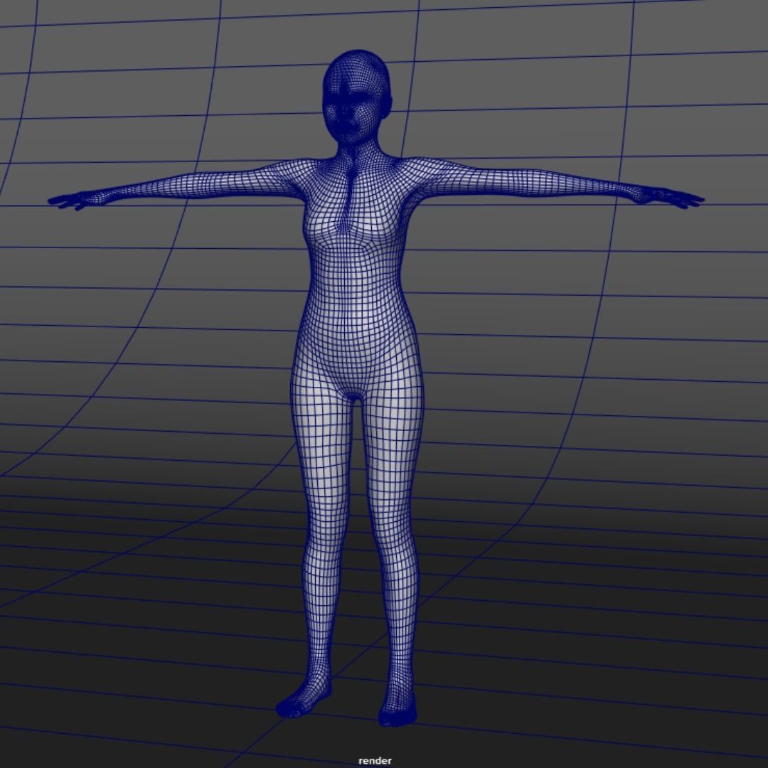 A Rigged Asian Lady 3D model_4