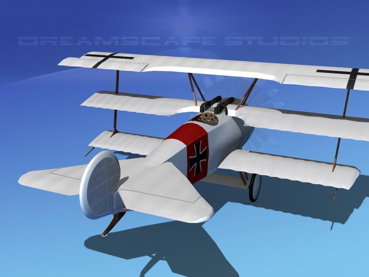 Fokker DR-1 Triplane V13 3D model_6
